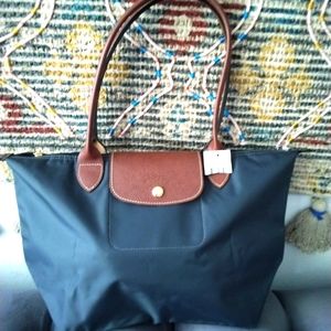 Longchamp black & brown handbag